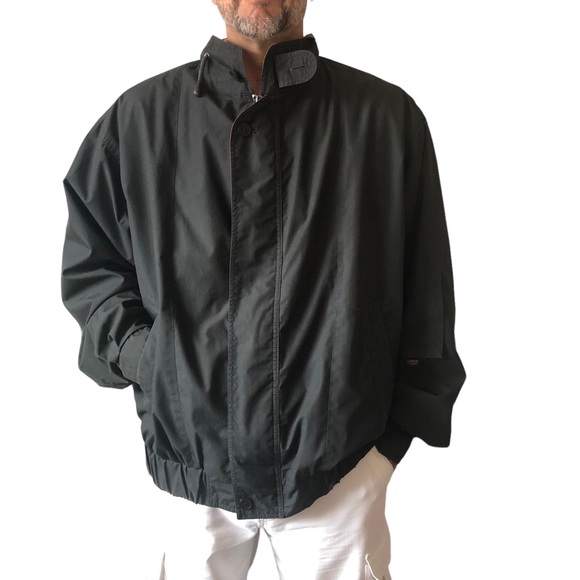 London Fog Men’s Front Zip Jacket Lined Black Sz XL Long - Picture 2 of 15